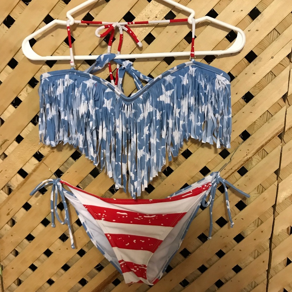 Fringe patriotic swimsuit